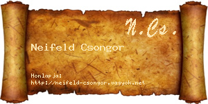 Neifeld Csongor névjegykártya